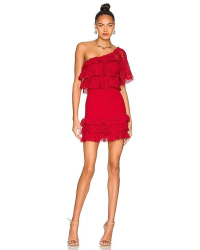 Tularosa Ashley Lace Mini Dress - Red
