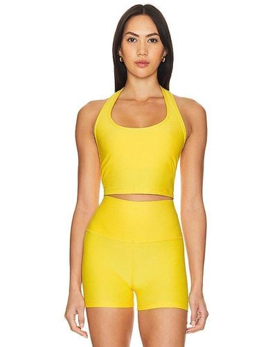 Beyond Yoga Spacedye Well Rounded Cropped Halter - Yellow