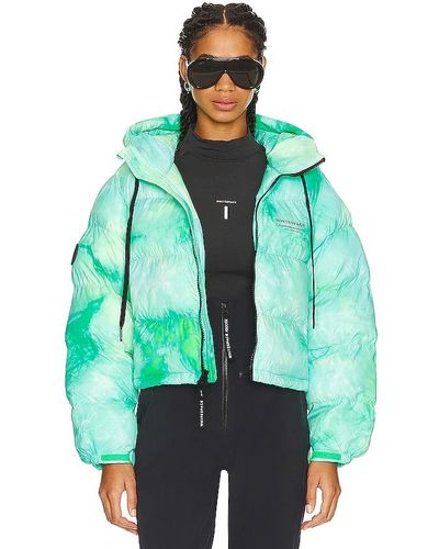 White/space Cropped Puffer Jacket - Green