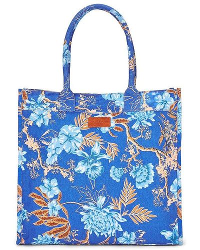 Seafolly Eden Canvas Tote Bag - Blue