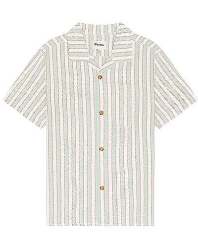Rhythm Vacation Stripe Short Sleeve Shirt - White