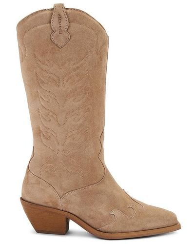 AllSaints Dolly Suede Boot - Brown
