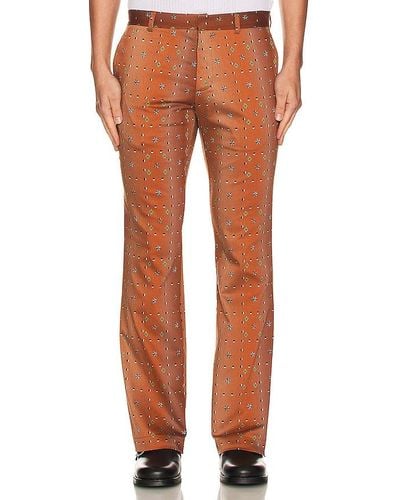 Siedres Flared Geometric Trousers - Orange