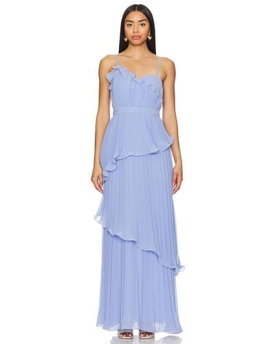 AMUR Cassy Pleated Gown - Blue