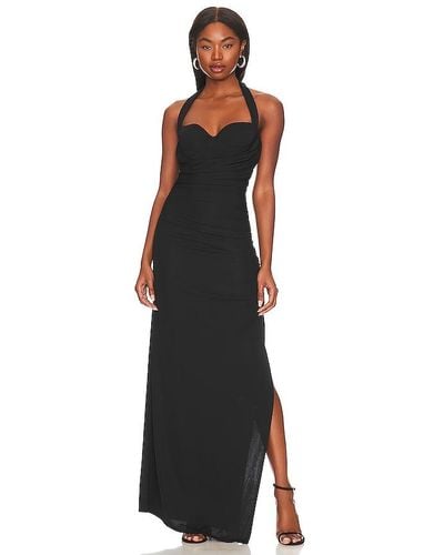 LPA Naima Ruched Maxi Dress - Black