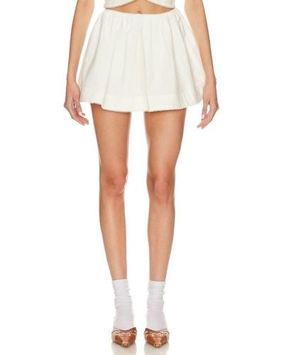 For Love & Lemons Billie Mini Skirt - White