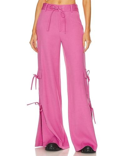 Monse Side Slit Cargo Trousers With Chain - Pink