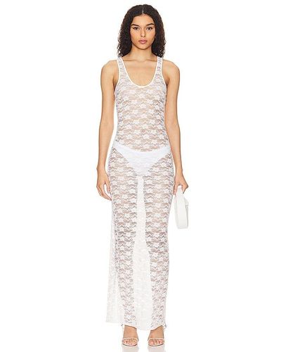 MAJORELLE Alexa Sheer Maxi Dress - White