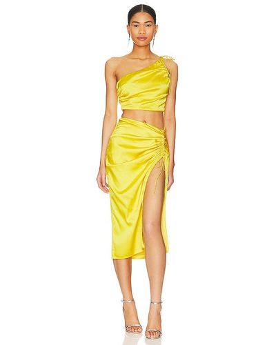 superdown Kristy Ruched Skirt Set - Yellow
