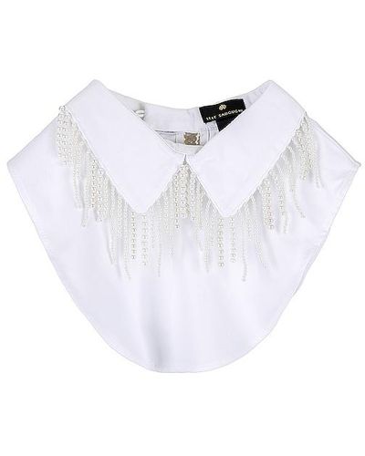 Lele Sadoughi Pearl Drip Collar - White
