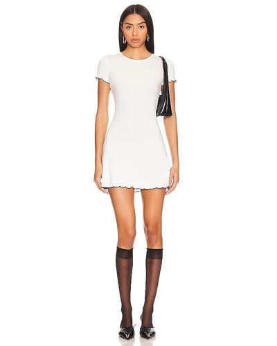 superdown London Lettuce Trim Dress - White