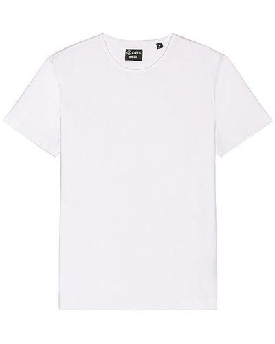 Cuts Crew Curve Hem T-shirt - White