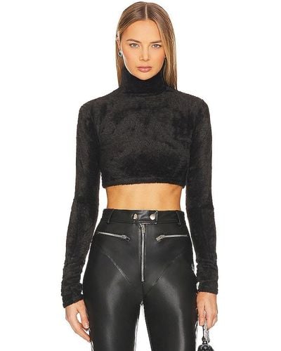 ANDAMANE TOP CROPPED COL MONTANT ORCHID - Noir