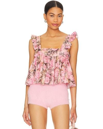 Selkie The ruffle apron top - Rosa