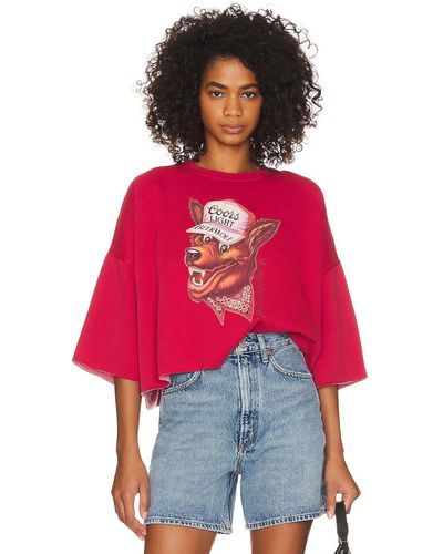 The Laundry Room Beer Wolf Crop Sweater - Red