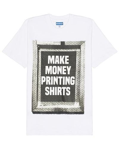 Market Printing Money T-shirt - Blanc