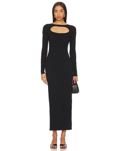 Skin Priyanka Cutout Ribbed Cotton-blend Maxi Dress - Black