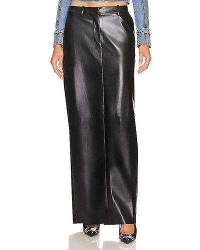 Amanda Uprichard X Revolve Dossi Faux Leather Maxi Skirt - Black