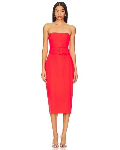 Amanda Uprichard MIDI-KLEID FAE - Rot