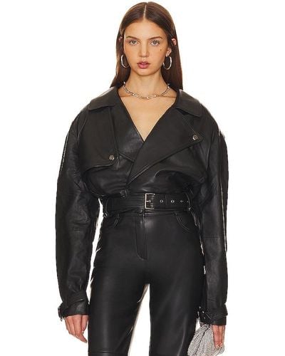 Nbd Oversized Leather Motorcycle Jacket - Black