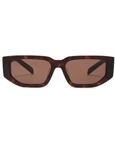Prada Rectangular Frame Sunglasses - Brown
