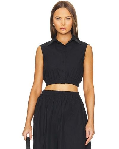 AEXAE Button Up Top - Black