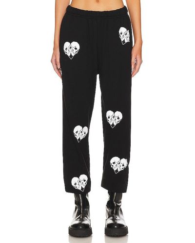 Lauren Moshi PANTALON SWEAT CHANTRIA SKULL HEART - Noir