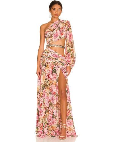 Bronx and Banco Sienna One Sleeve Gown - Pink