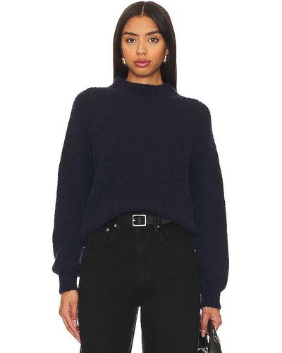 American Vintage East Mock Neck Jumper - Blue