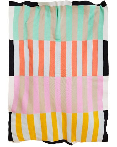 Dusen Dusen Stripe Knit Throw ストライプニットスロー - ピンク