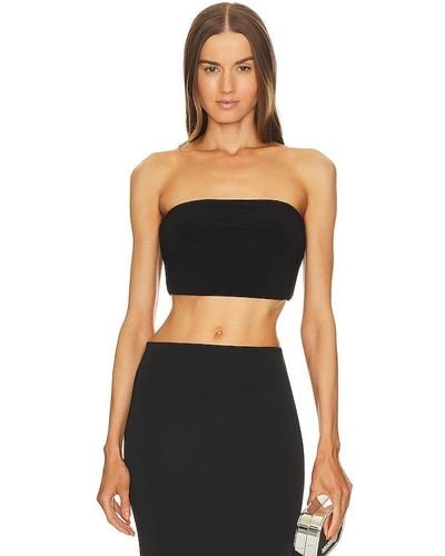 Norma Kamali Strapless Cropped Top - Black