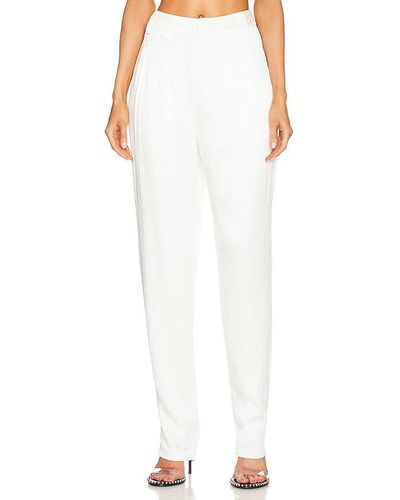 RTA Manollo High Waisted Pleated Trousers - White