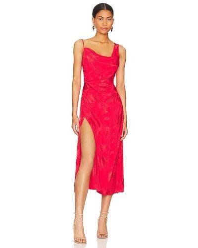 For Love & Lemons Ilana Midi Dress - Red