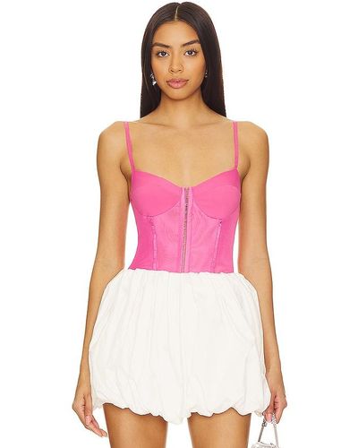 Free People X Intimately Fp Night Rhythm Corset Bodysuit In Lucky Pink