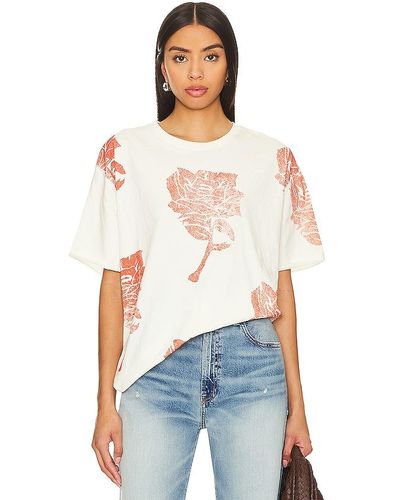 Free People Camiseta painted floral - Blanco