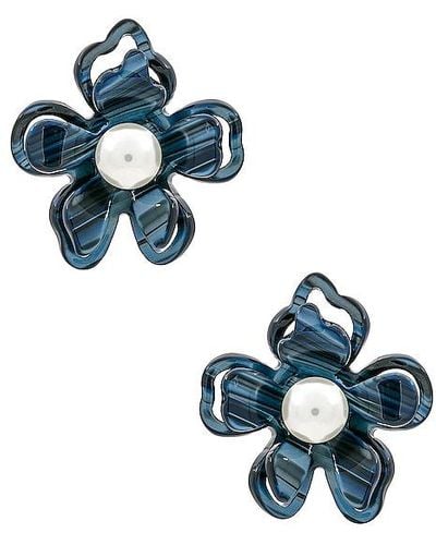 Lele Sadoughi Azalea button earrings - Azul