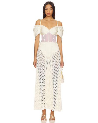 PATBO ROBE MAXI CORSET - Blanc