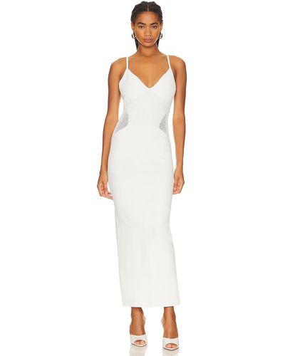 Hervé Léger Mixed Pointelle Strappy Gown - ホワイト