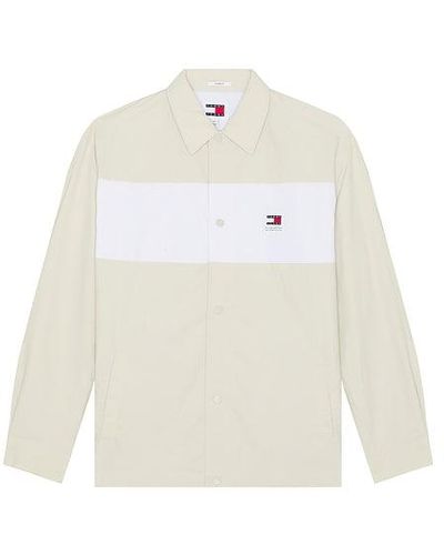 Tommy Hilfiger Colourblock Nylon Overshirt - White
