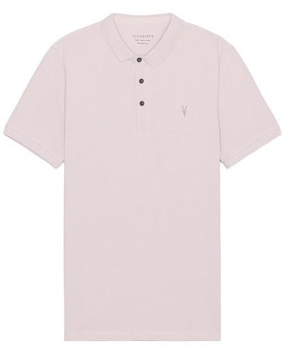 AllSaints Reform Short Sleeve Polo - Pink
