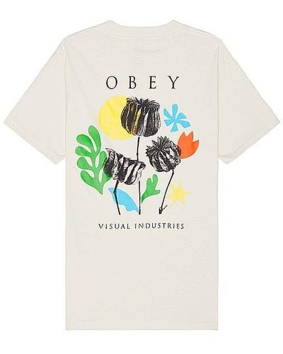 Obey Flowers Papers Scissors Tee - White