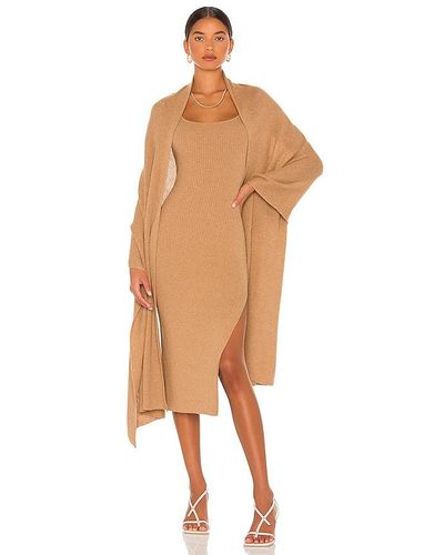 LPA Salmah Dress With Detachable Shawl - Brown