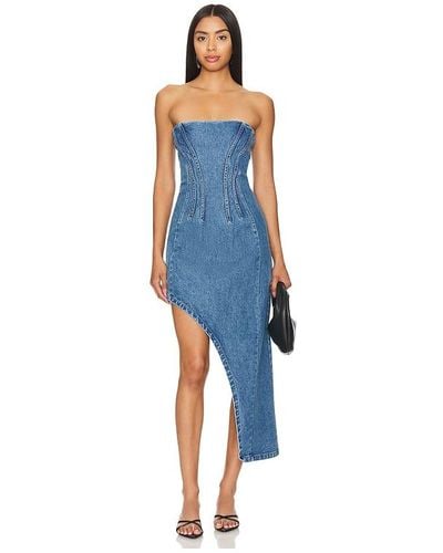 Bardot Amory Denim Midi Dress - Blue