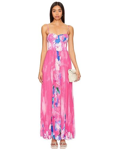 Hemant & Nandita Vesa Bustier Maxi Dress - Pink