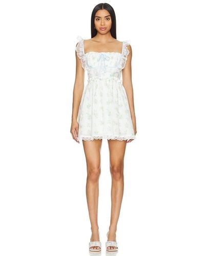 For Love & Lemons Sage Mini Dress - White