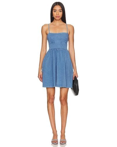 Susana Monaco ROBE DENIM DÉCOLLETÉ DOS - Bleu