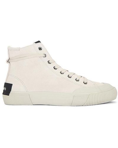 AllSaints Dumont Suede Hightop Two Trainer - Natural