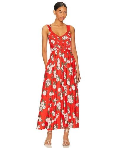 Free People X Revolve Lovers Heart Midi - Red