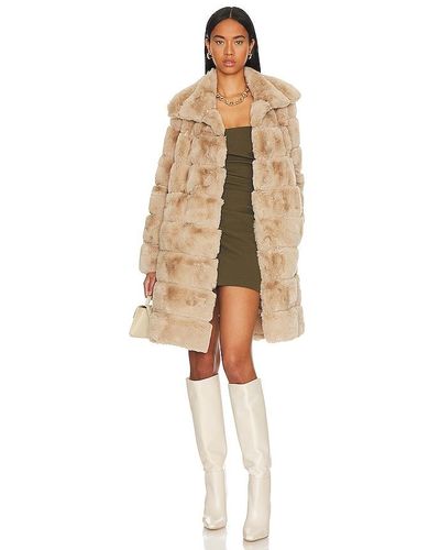 Adrienne Landau X Revolve Faux Fur Long Coat - Natural