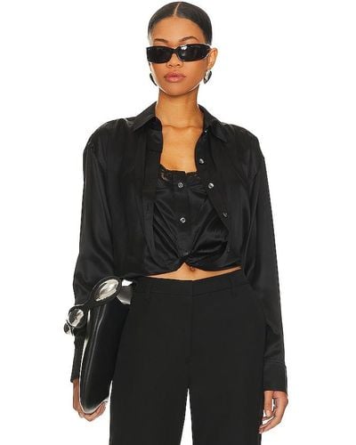 Alexander Wang Button Down With Integrated Cami - Black